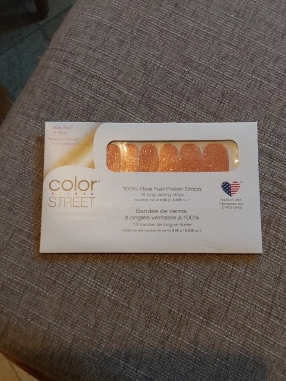 Color Street Burnt Orange/Gold Glitter Nail Polish Strips